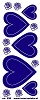 Stickervel hart en bloemen transparant goud