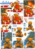 Le Suh knipvel A4 kerst beer bij kerstboom