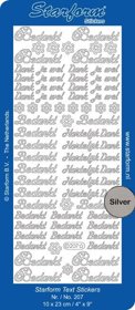 Stickervel Starform Bedankt Zilver