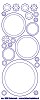 Stickervel cirkels en bloemen transparant goud
