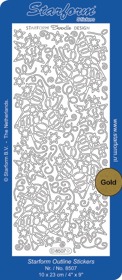Stickervel Doodle ster 6-punt goud
