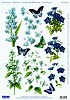 Stansvel A4 blauwe bloemen