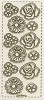 Stickervel Transparant bloemen glitter goud 