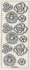 Stickervel Transparant bloemen glitter zilver