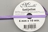 Satijnlint Mireille 6 mm x 10 mtr. Lila