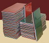 Kaartenblok 120 formaat 13,5 x 27 cm in 5 kerstkleuren 50 vel