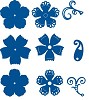 MD Creatables stencil Flower set van 3  - mal/LR0110Set