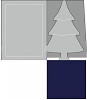 Romak A6 kaarten Kerstboom Wit-Donkerblauw - kaart/112311/4272
