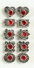 Strass Ornamentjes 10mm Kristal Ruby 10 stuks  - actie/117466/0025