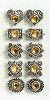 Strass Ornamentjes 10mm Kristal Topaz 10 stuks  - actie/117466/0026