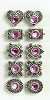 Strass Ornamentjes 10mm Kristal Fuchsia 10 stuks  - actie/117466/0027
