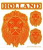 WK stickervel Holland met oranje-gouden Leeuw