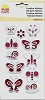 Fashion sticker vlinders gliter rood
