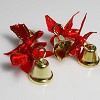 Strikjes met klokje rood-goud