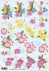 AD knipvel A4 Tulpen en roze bloemen