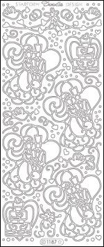 Stickervel Doodle bruidspaar goud