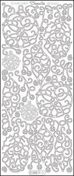 Stickervel Doodle kerstbal zilver