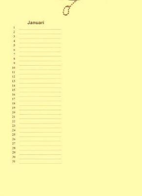 Verjaardagskalender A4 12 vel pastel geel