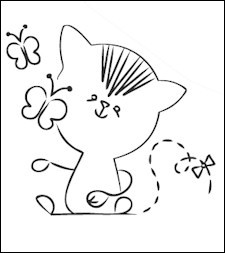 Hetty Meeuwsen Stempel Poes met Vlinder