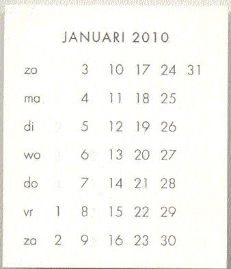 Mini kalender 2010