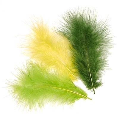 Marabu veertjes 9 cm Groen mix 15 stuks 