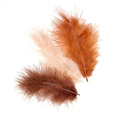 Marabu veertjes 9 cm Bruin mix 15 stuks 