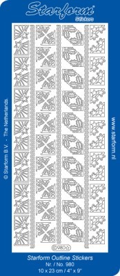 Stickervel Kerst hoekjes Zilver