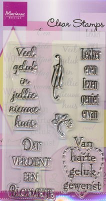 MD Clear stemp Wensteksten Veel Geluk etc.