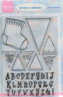 MD Eline`s Clear Stamp baby Vlaggetjes