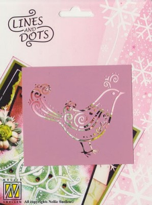 Nellie`s Lines en Dots stencil Bird