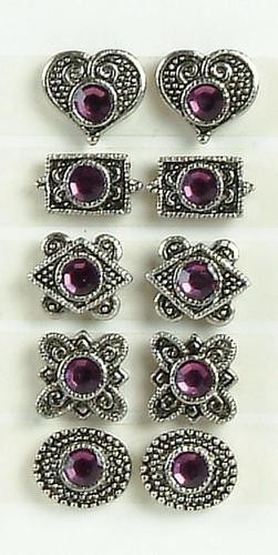 Strass Ornamentjes 10mm Amethyst 10 stuks 