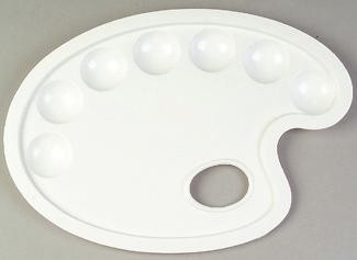 Schilders palet kunststof Ovaal 28x19 cm.